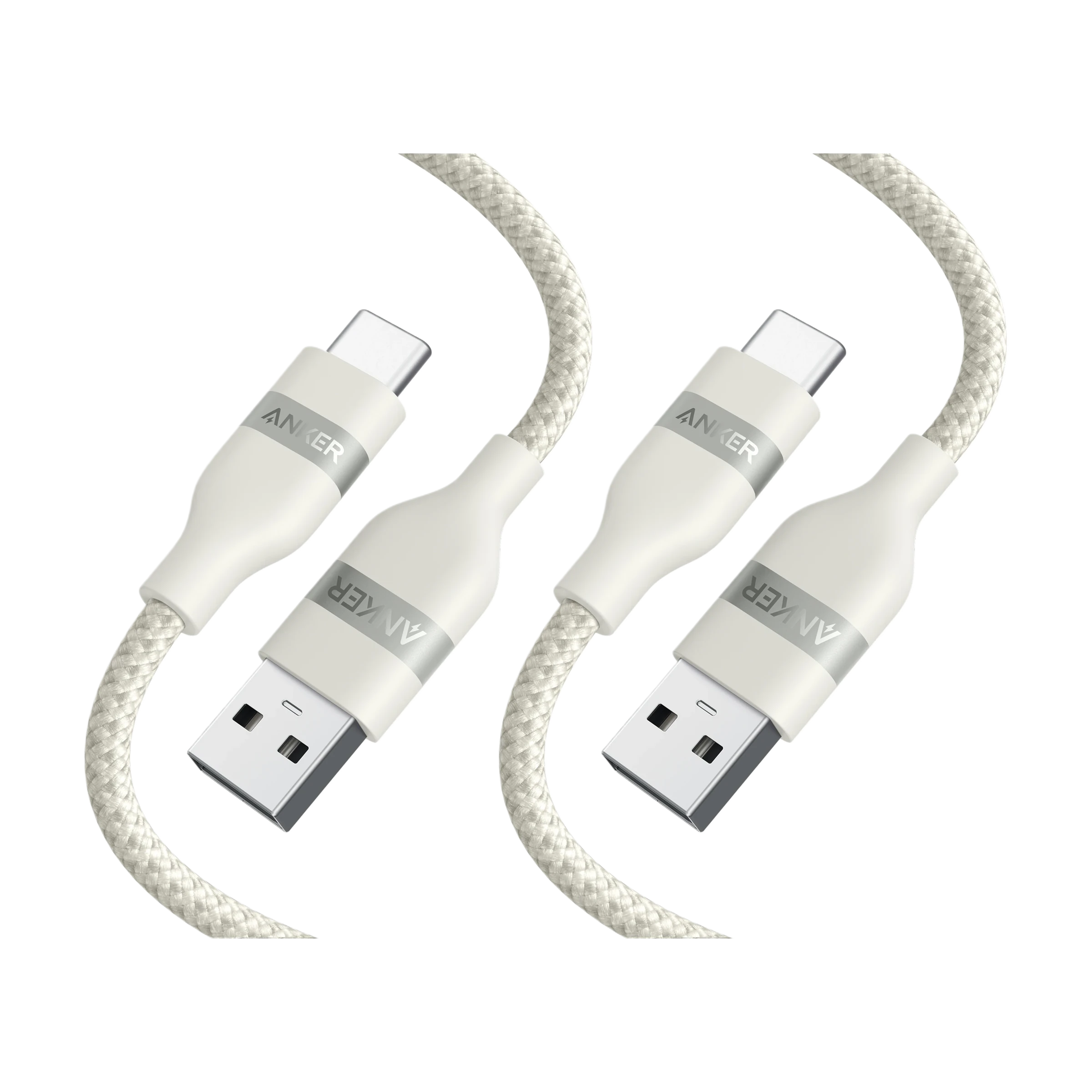 Anker USB-A to USB-C Cable (3 ft, Upcycled-Braided)(2-Pack)