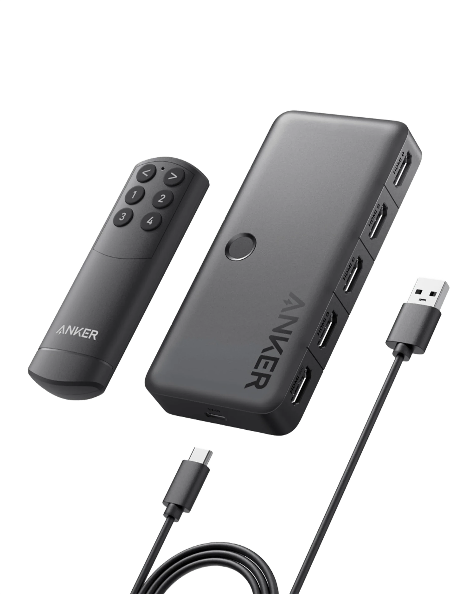 Anker USB hub with HDMI ports and remote for connection