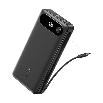 Anker portable charger with built-in cable for fast charging