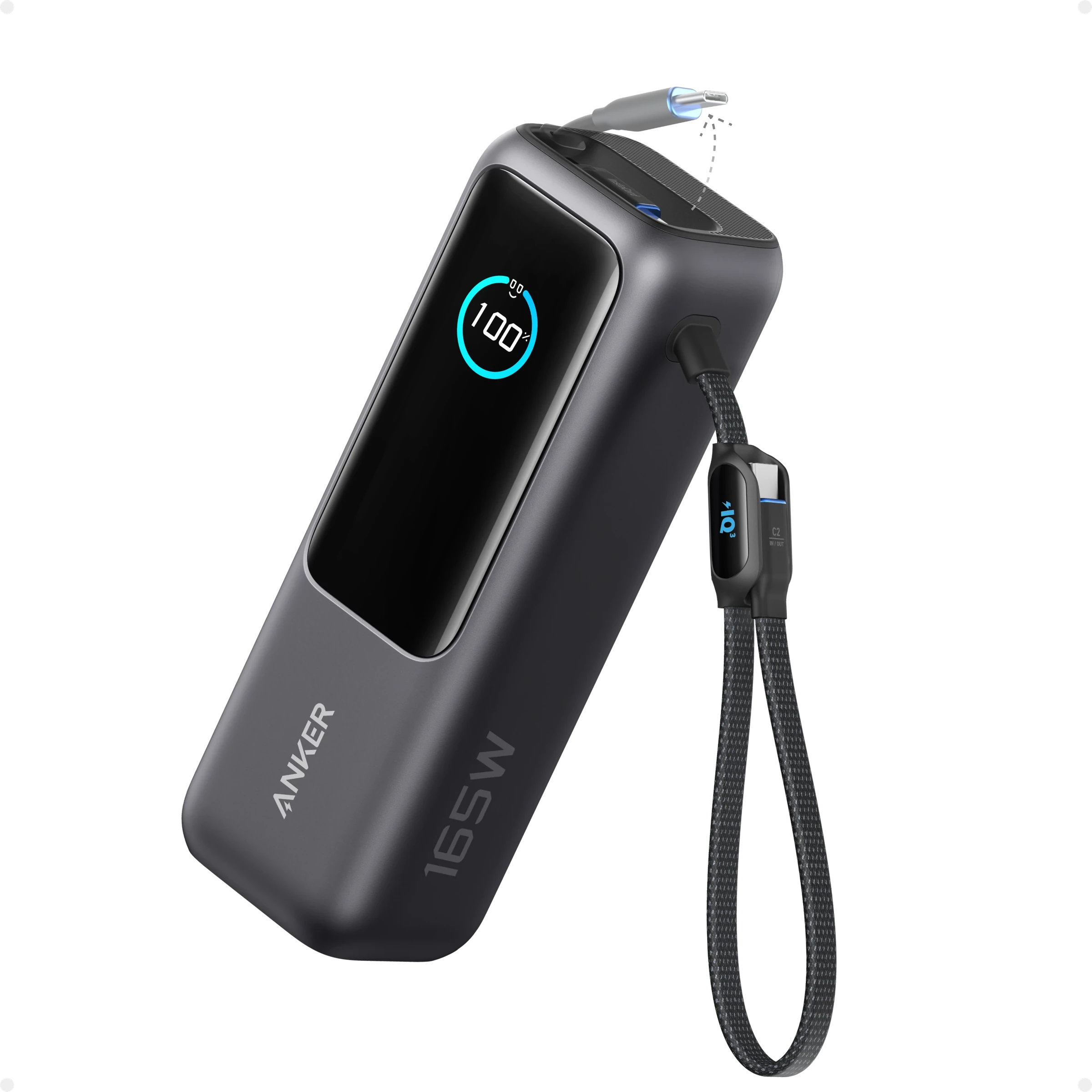 Anker Laptop Power Bank (25K, 165W, Built-In and Retractable Cables)
