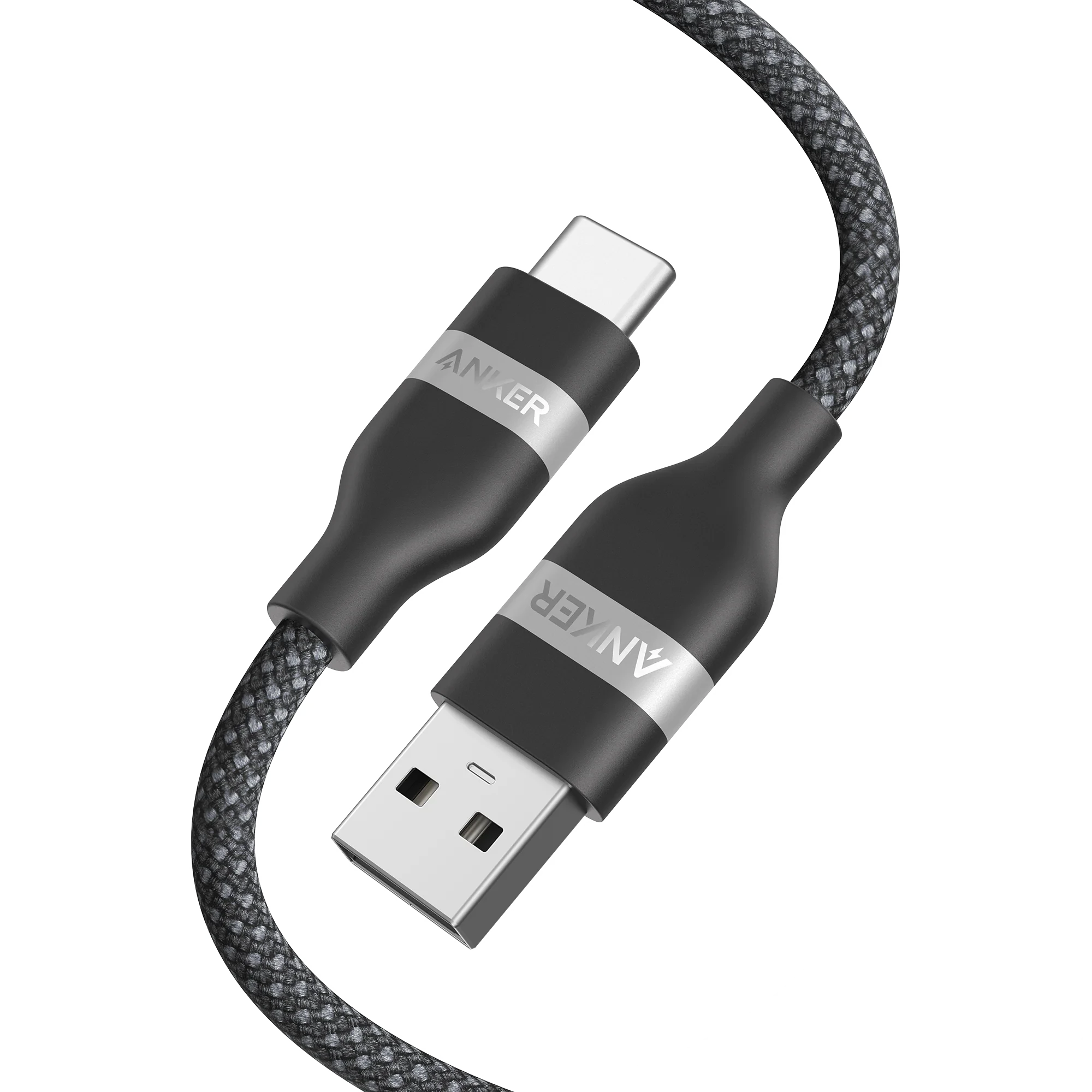 Anker with braided black cable for USB-C charging
