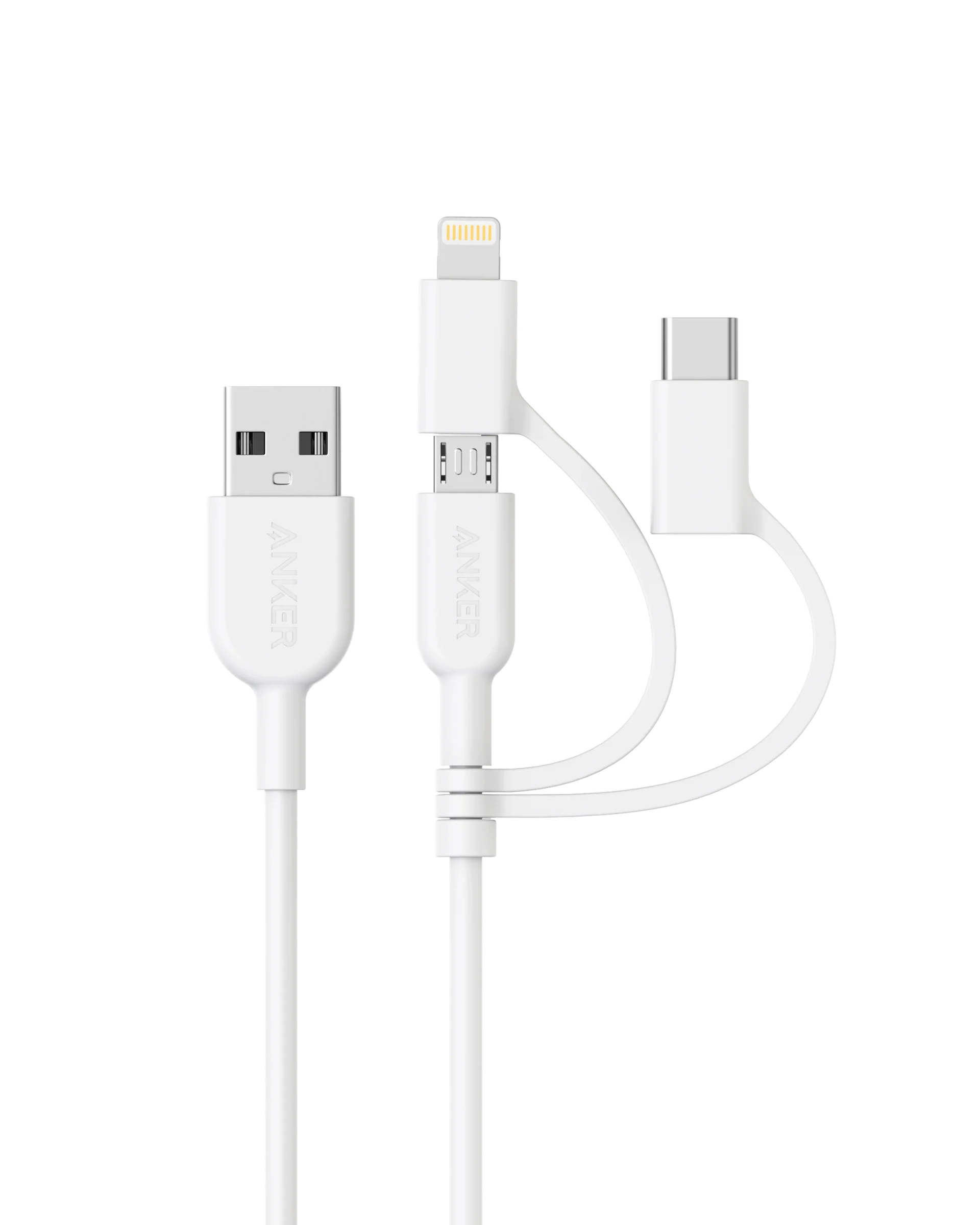 Anker multi-port cable with USB, Lightning for efficient charging