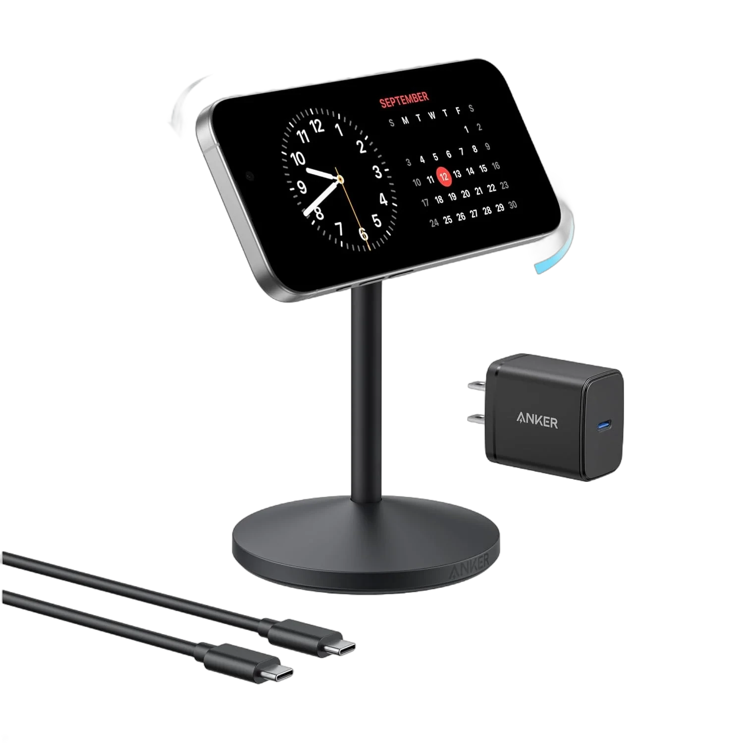 Anker MagGo iPhone 17 MagSafe Charger Compatible Stand (Qi2 15W,With Adapter)