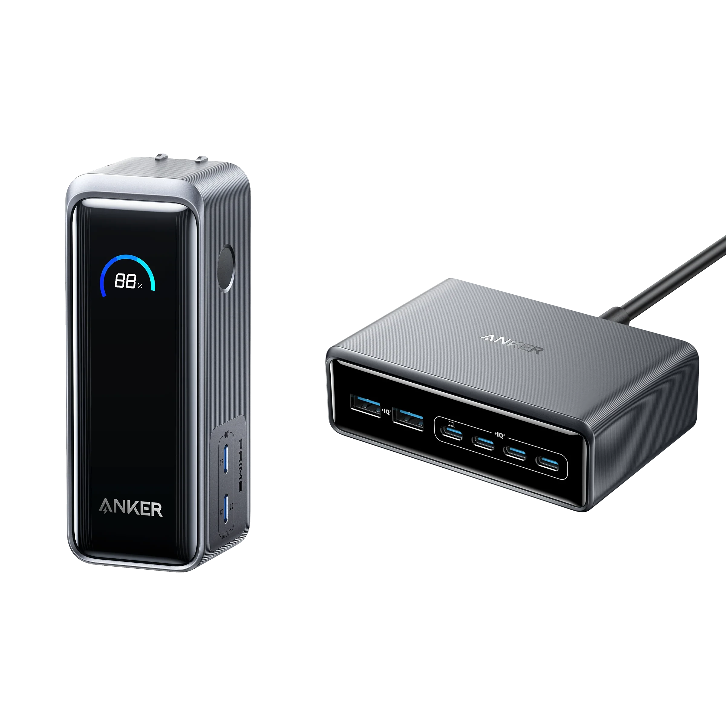 Anker Prime Power Bank (9.6K, 65W, Fusion) and Charger (200W, 6 Ports, GaN)